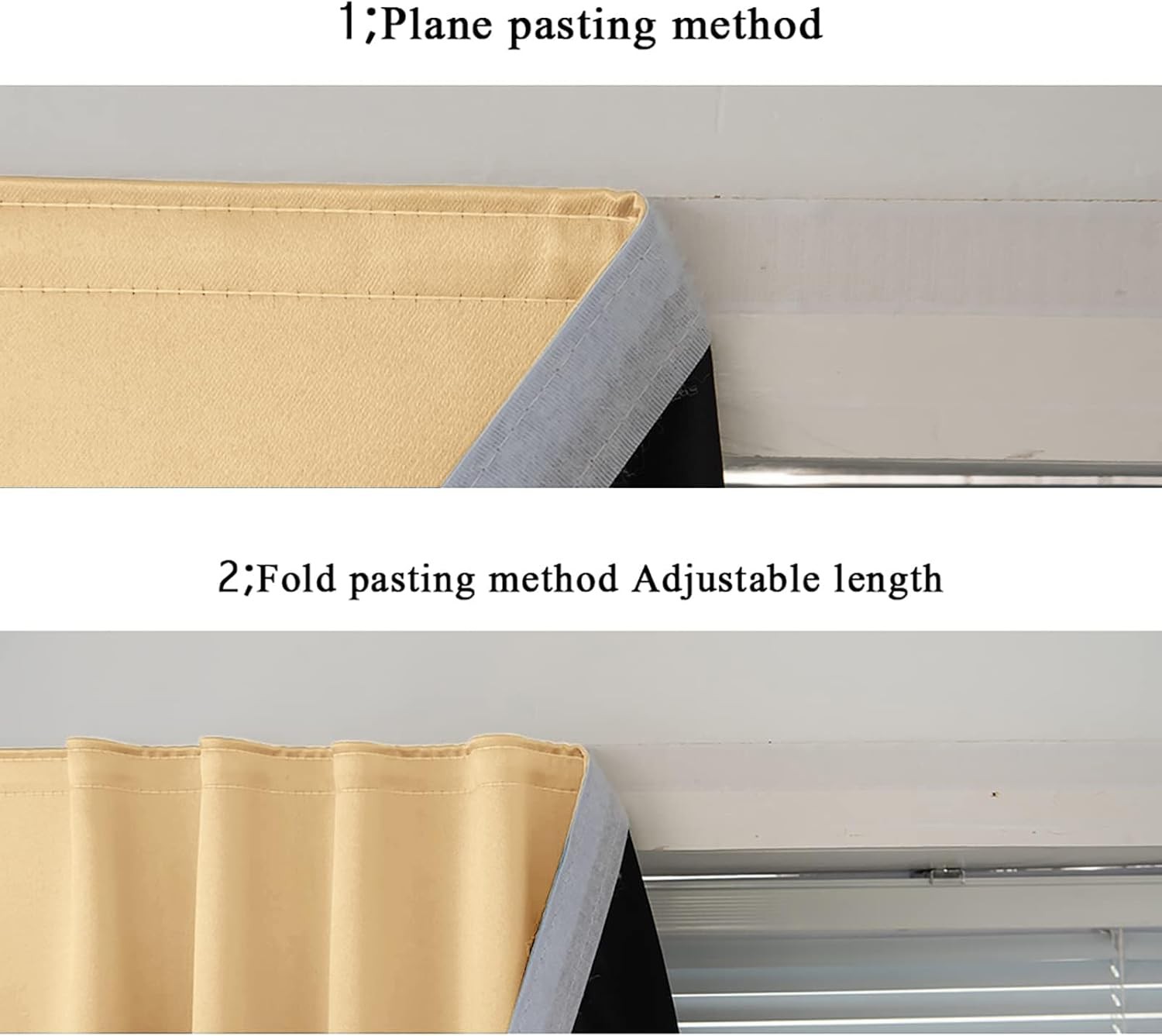 100% Blackout Self Adhesive Curtains Easy Install Thermal Insulated Portable