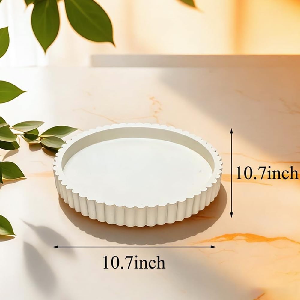 Round Decorative Tray for Coffee Table Living Room Modern Minimalist Center