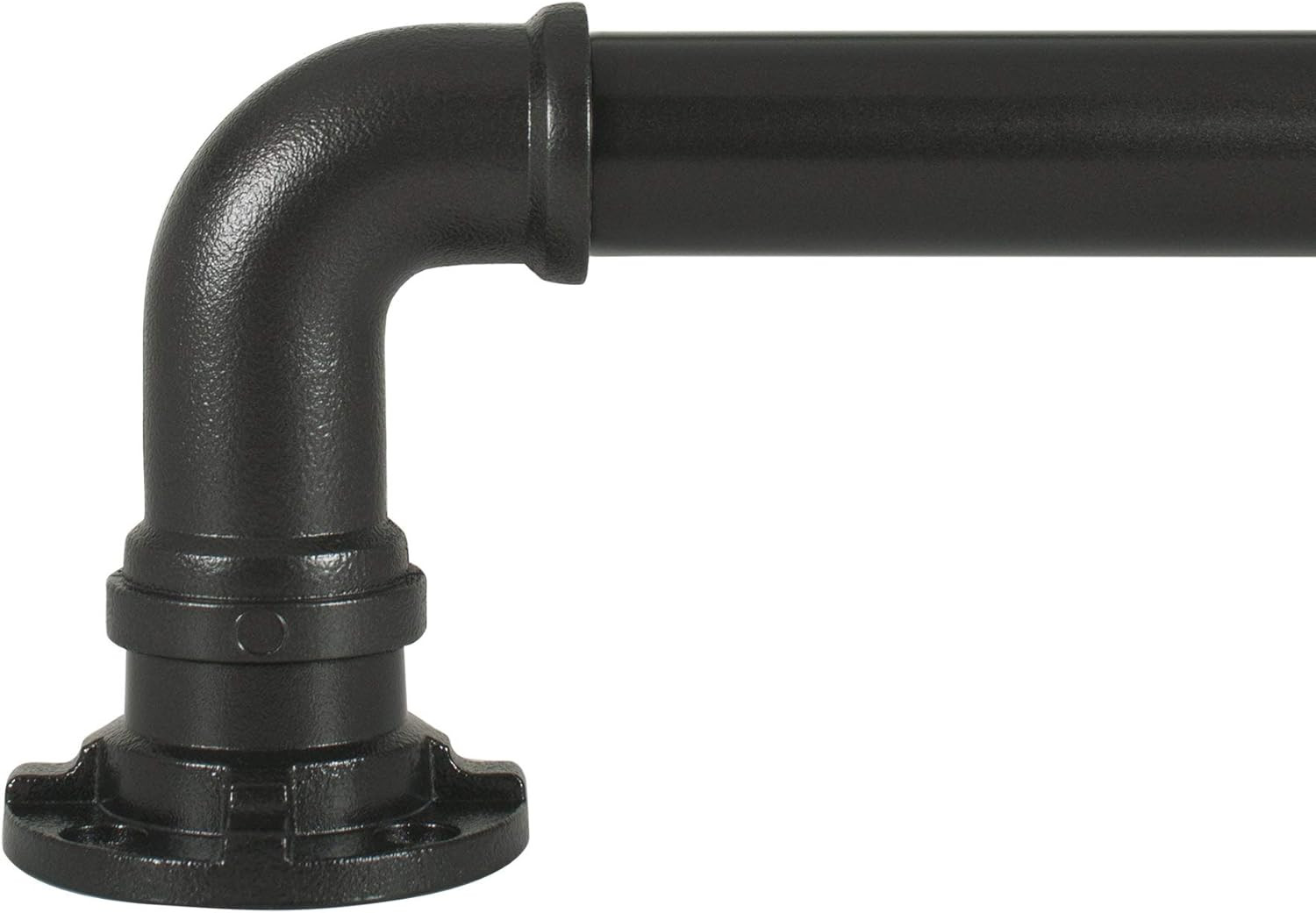 Industrial Wrap around Telescoping Curtain Rod Set, 18-36″, Black