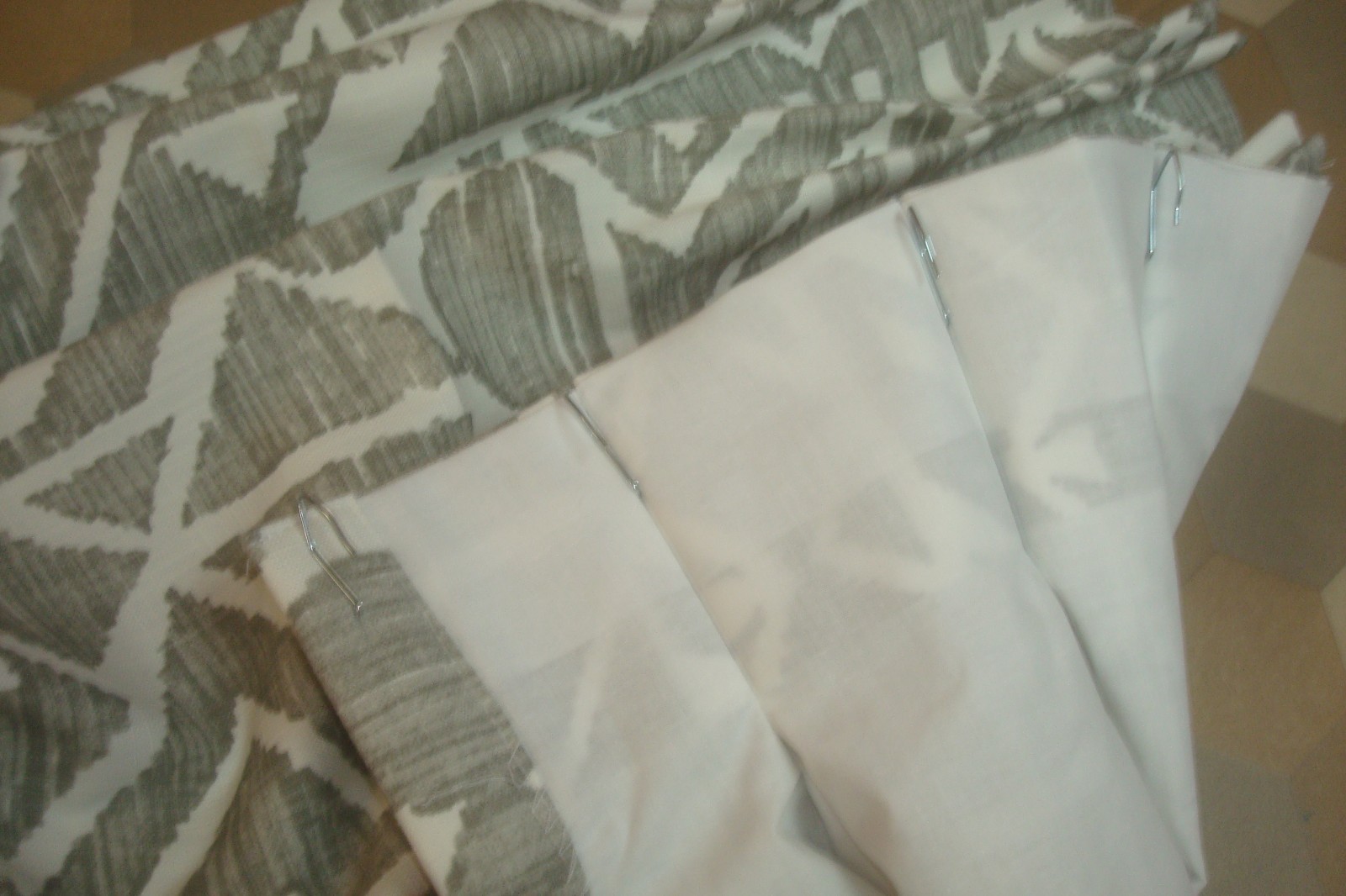 New Custom Drapes Pinch pleat Lined Modern 2pc Foshan Nanfang Enigma Gray 94″ lg
