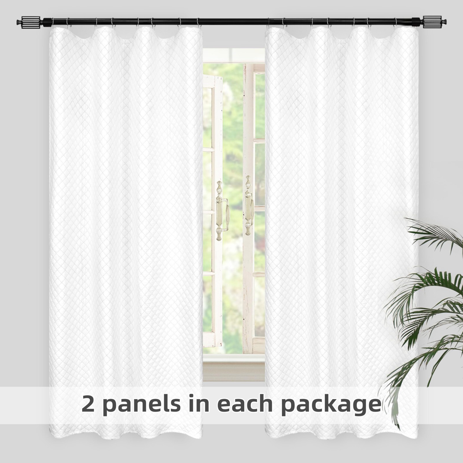 2 Soundproof Thermal Insulated Quilted Curtain Liners Noise Reducing for Bedroom