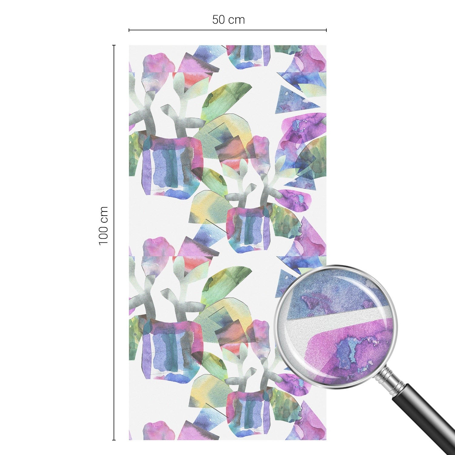 Frosted Effect Great Alternative to Blinds Colorful Abstraction Blue