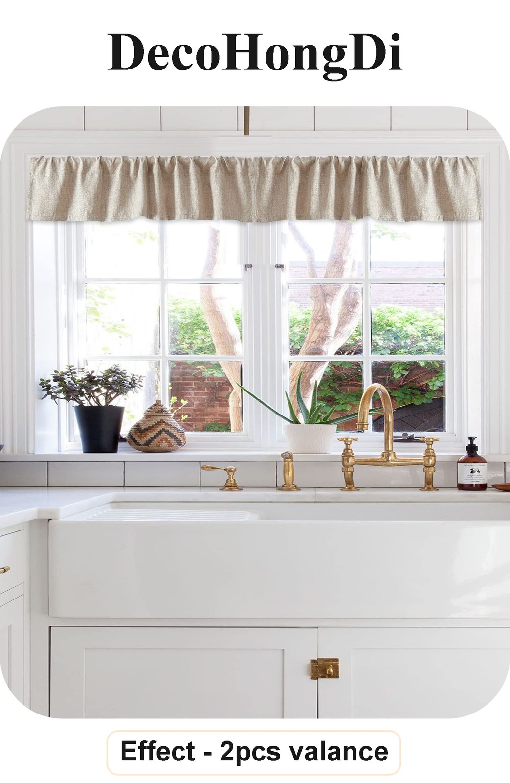 2 PC Valance for Window 10 Inch Length,Kitchen Window Valances Light Blocking…