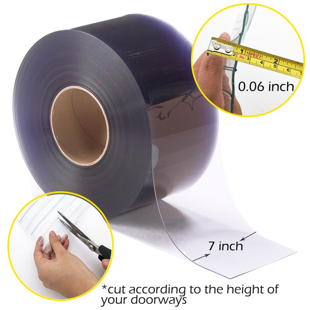 Plastic Vinyl Strip Door Curtain Clear PVC Bulk Roll Commercial Industrial