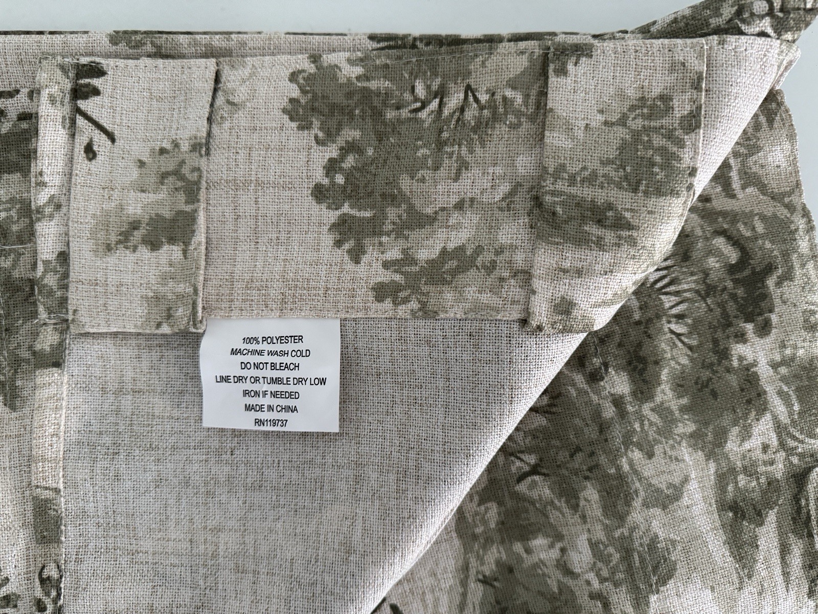 New ENVOGUE Window Curtains 2 Panels 37 x 96″ Beige Olive Green Drapers Back Tab