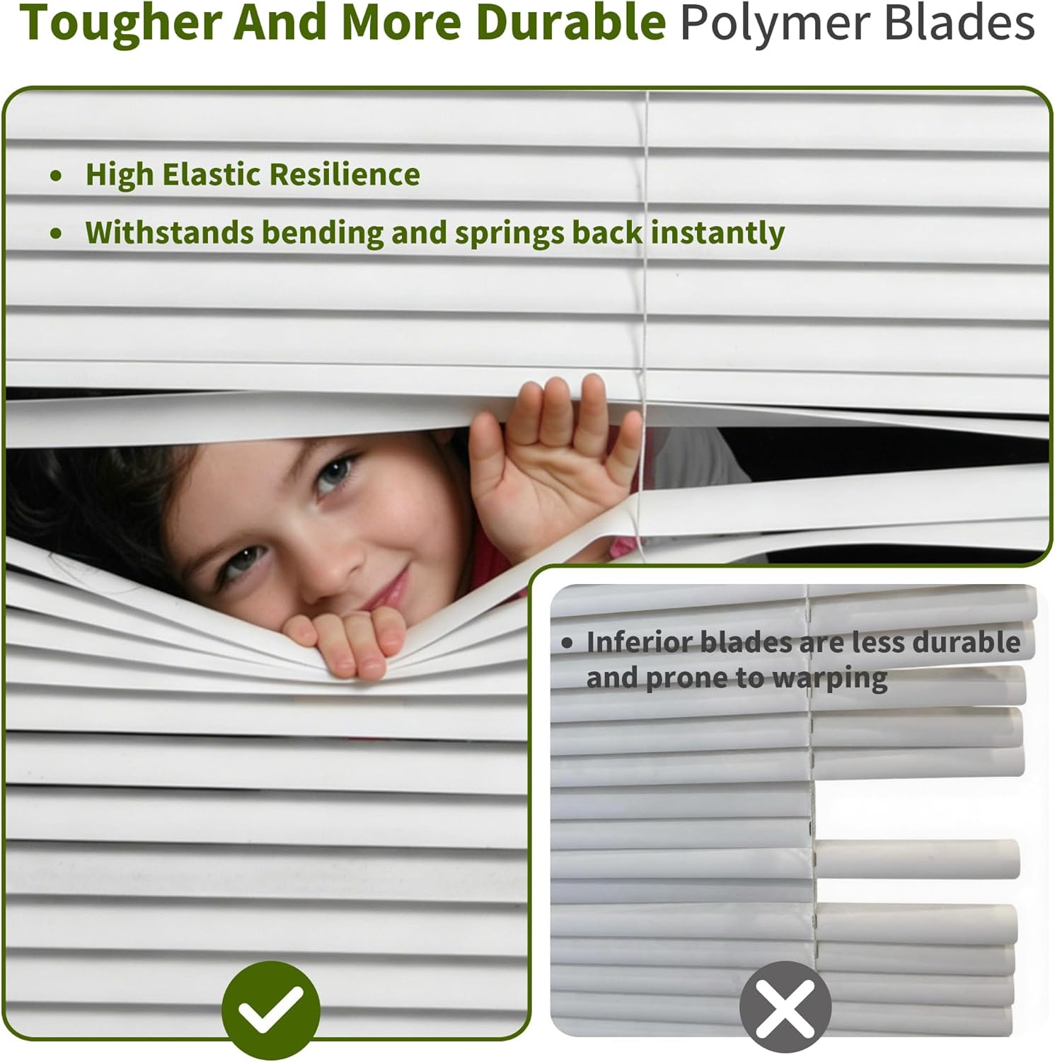 No Tools No Drill 1″ Cordless Mini Blinds, Horizontal Light Filtering Blind, Vin