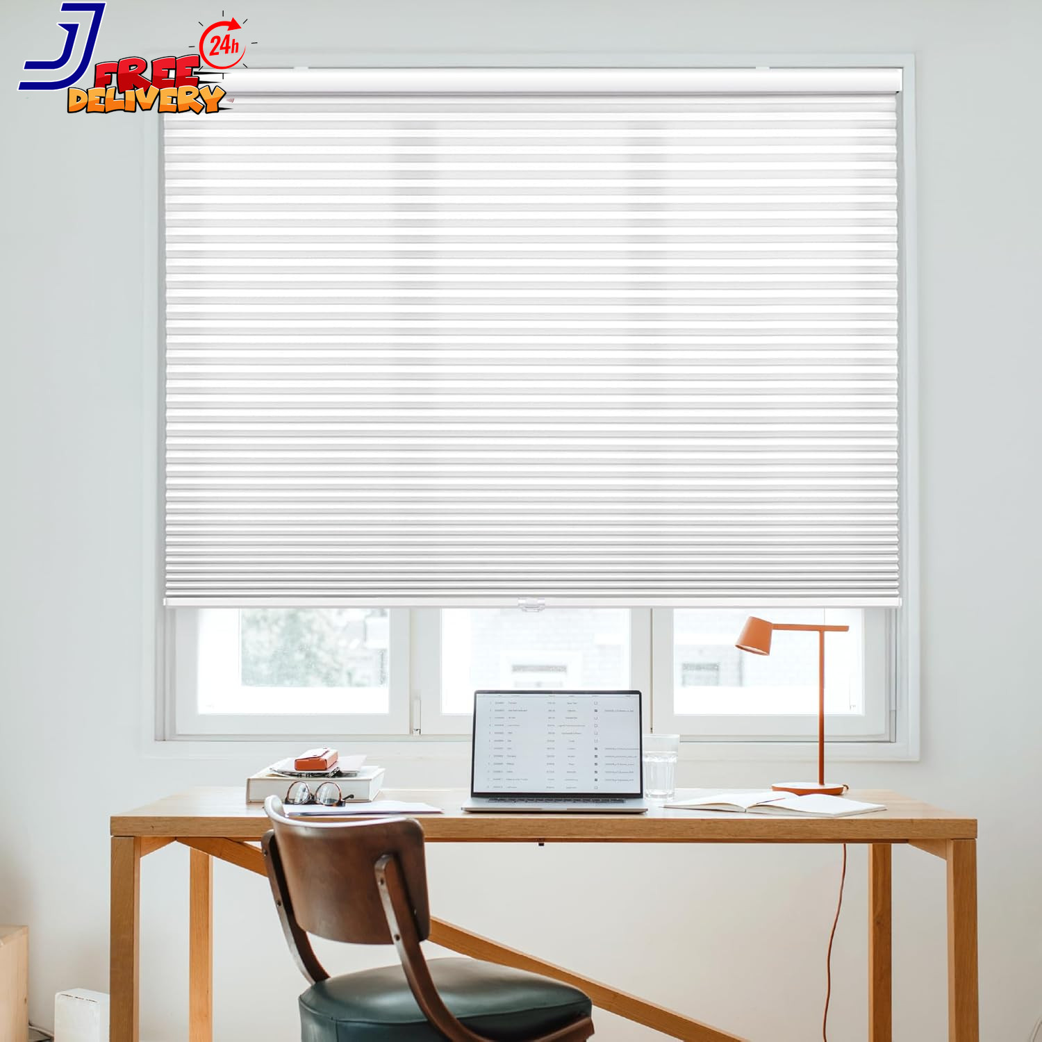 Cordless 1.5″ Light Filtering Cellular Shade, 71″ W X 48″ H, White