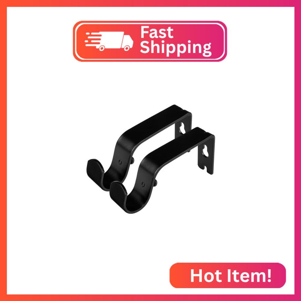KAMANINA Wall Brackets for 7/8 or 3/4 Curtain rods, Drapery Rod Brackets, Set of