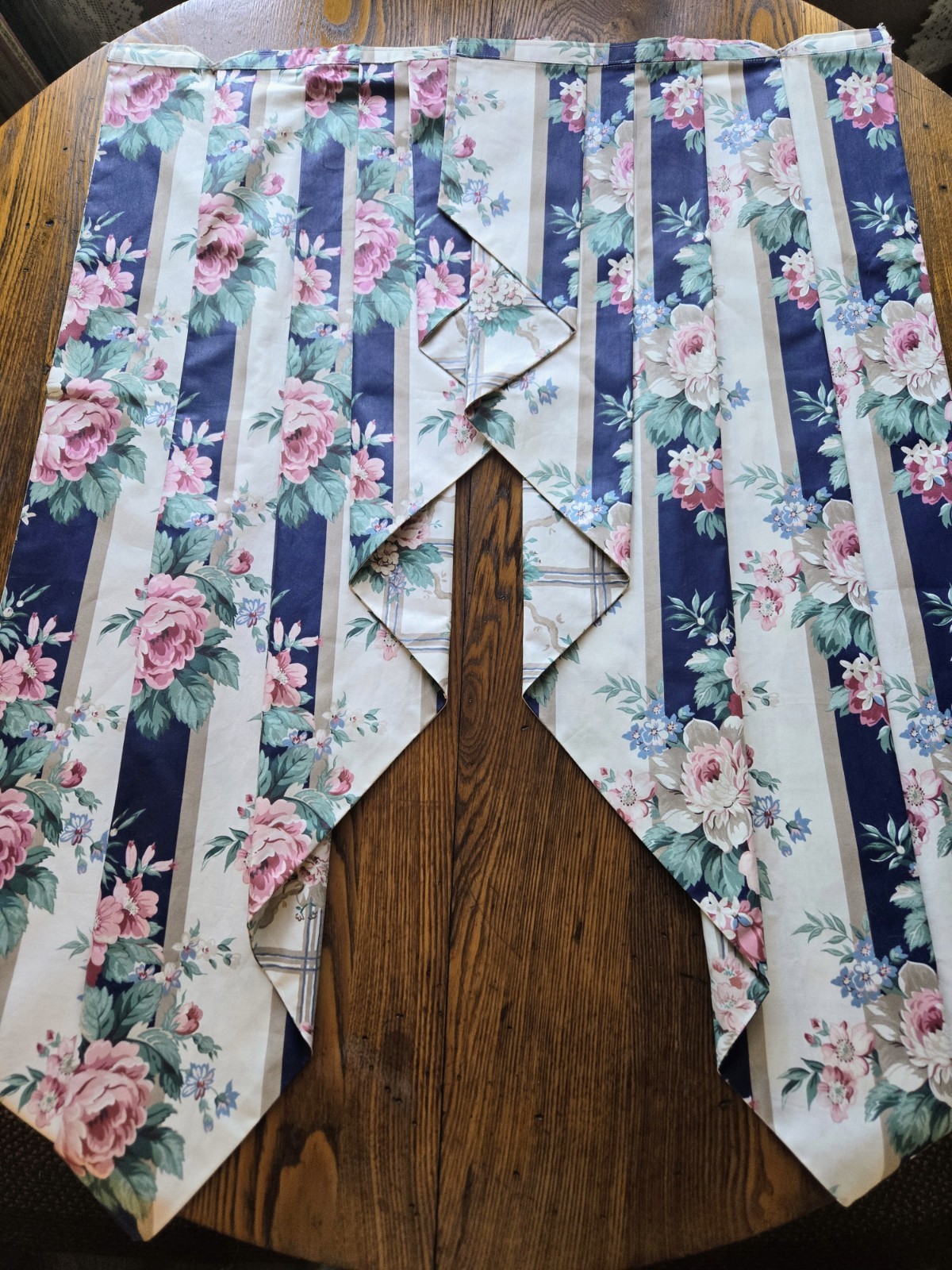 1 pr Custom WAVERLY JABOTS swag valance for Cornice Board LINED 16×52 each