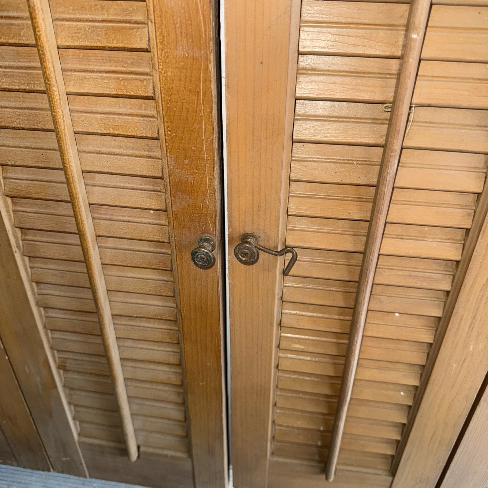 Wooden Shutters For Interior Use 31 1/2 X 26 1/2 Painted Light Brown