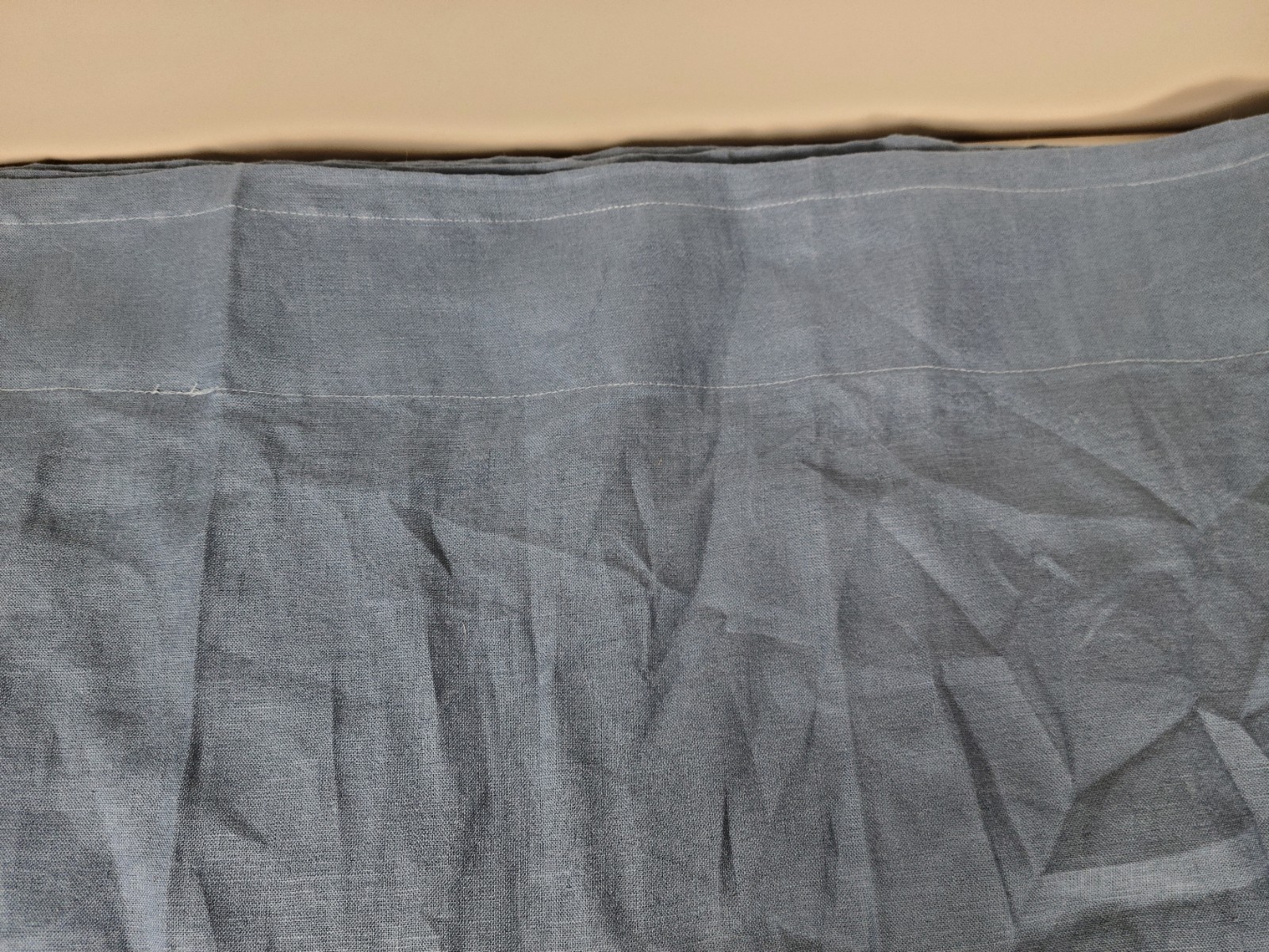IKEA Aina Solid Blue 100% Linen Pair of Curtains 57 X 98″