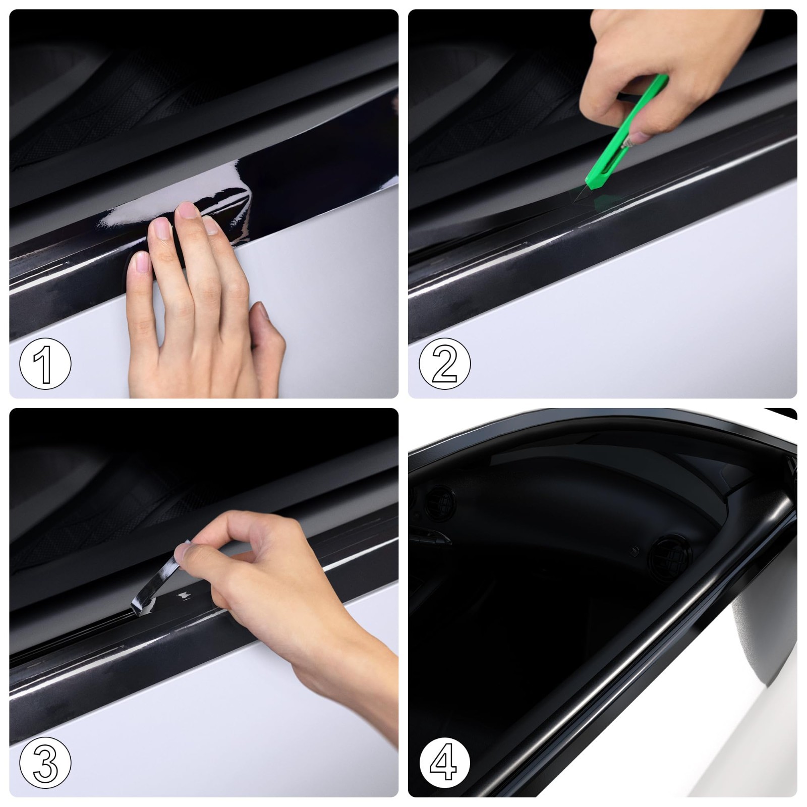 Vinyl Wrap, Cars Vinyl Film Tapes Kit for Blackout 2in x 30ft Gloss Black