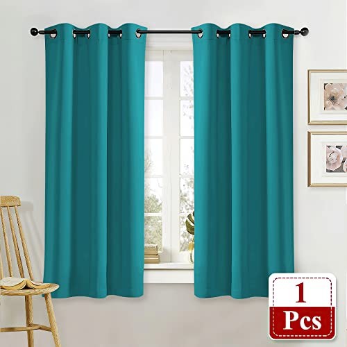 Kitchen Blackout Window Curtain Panel 42″W x 63″L (Pack of 1) Peacock Teal
