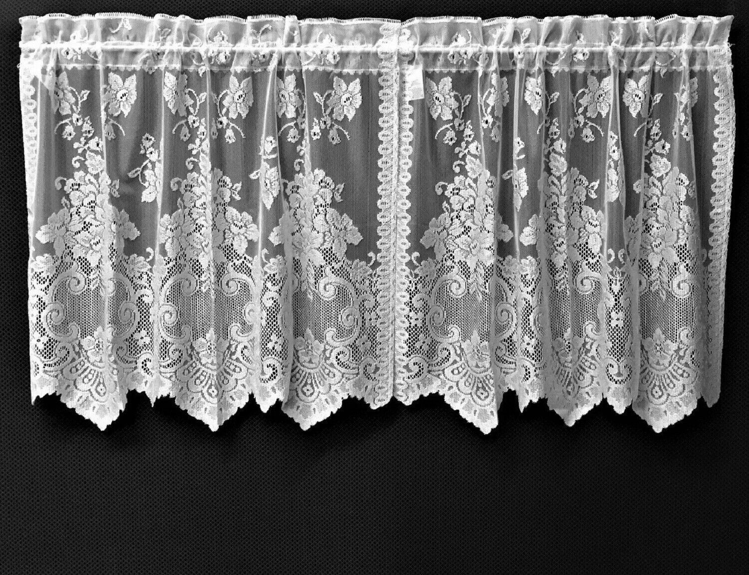 Heritage Lace Classic Cleremont Split Tier White 60″ x24″ Kitchen Door Sun Room