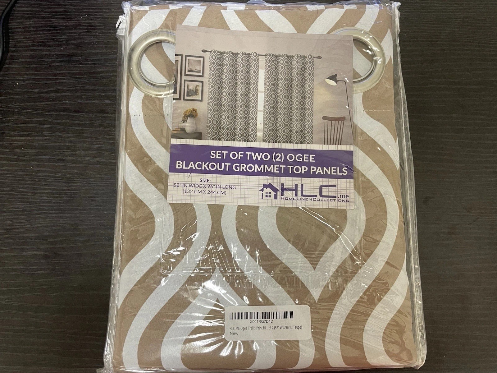 Home Linen Collection 99% Blackout Curtains 52”W x 96”L – Set (2) – Taupe Color