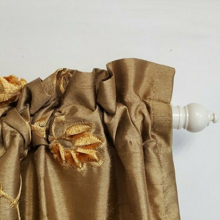 French Door curtain Olive embroidered 54″ wide 72″ length sash Free shipping