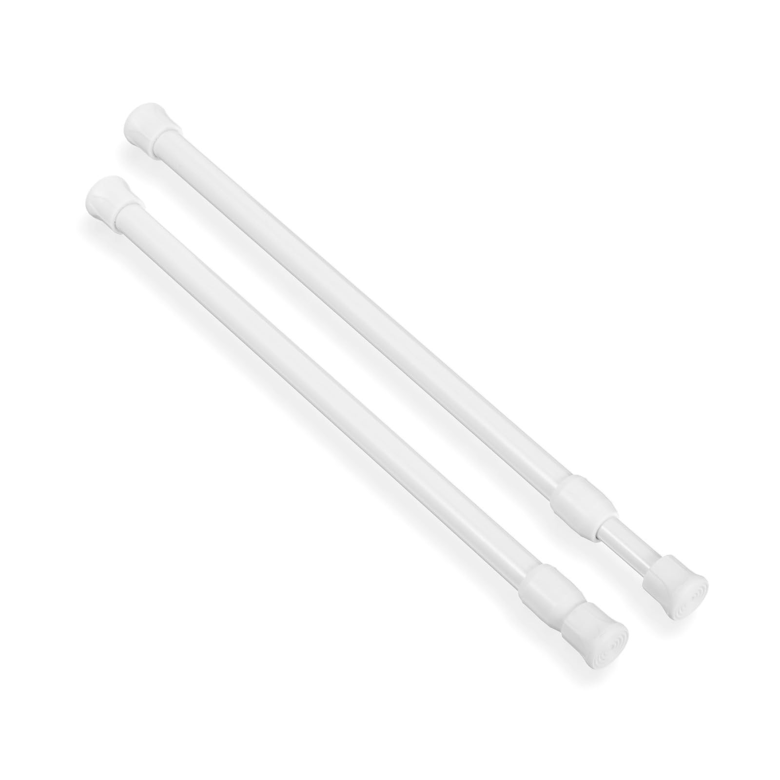 FNANJWQ 2 PCS Small Tension Curtain Rod, Adjustable 11 12-20inch-2Pcs, White