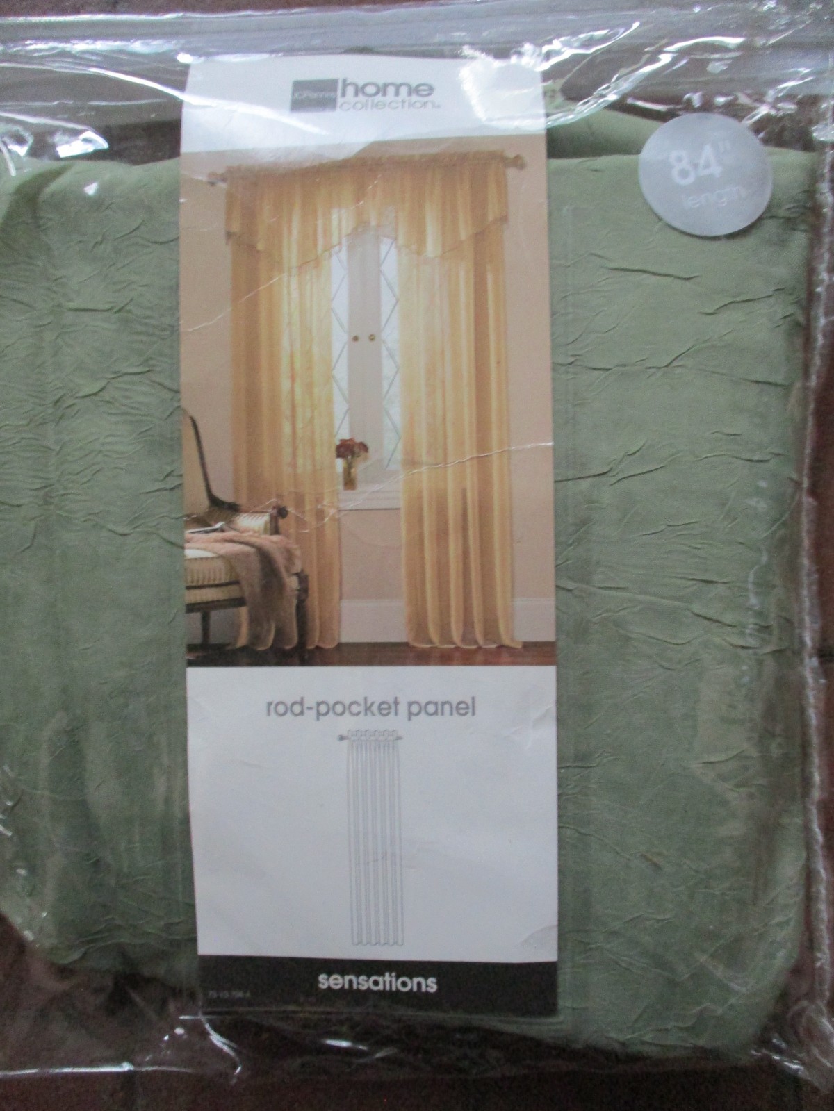 Pennys JCP Home Collection Rod-Pocket Sensations 2 Curtain Panels 84″ Sage Green