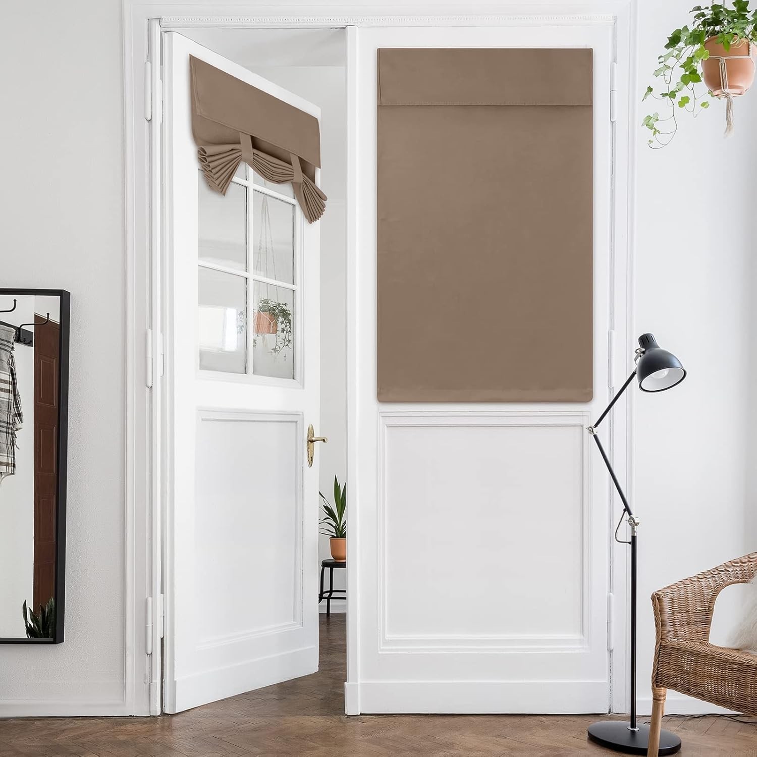 Blackout Thermal Insulated French Door Curtains for Privacy Easy Install Soft