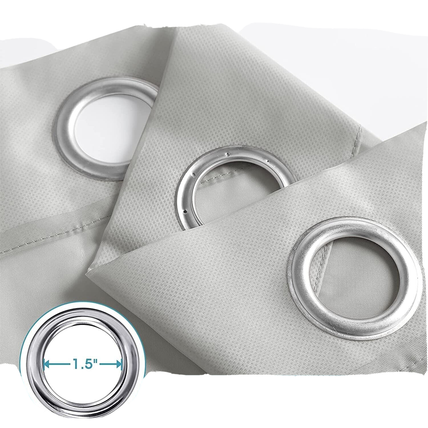 2 PCS Panels 52 X 84″ Light Gray 1.5″ Grommet Voile Sheer Curtain In/Outdoor