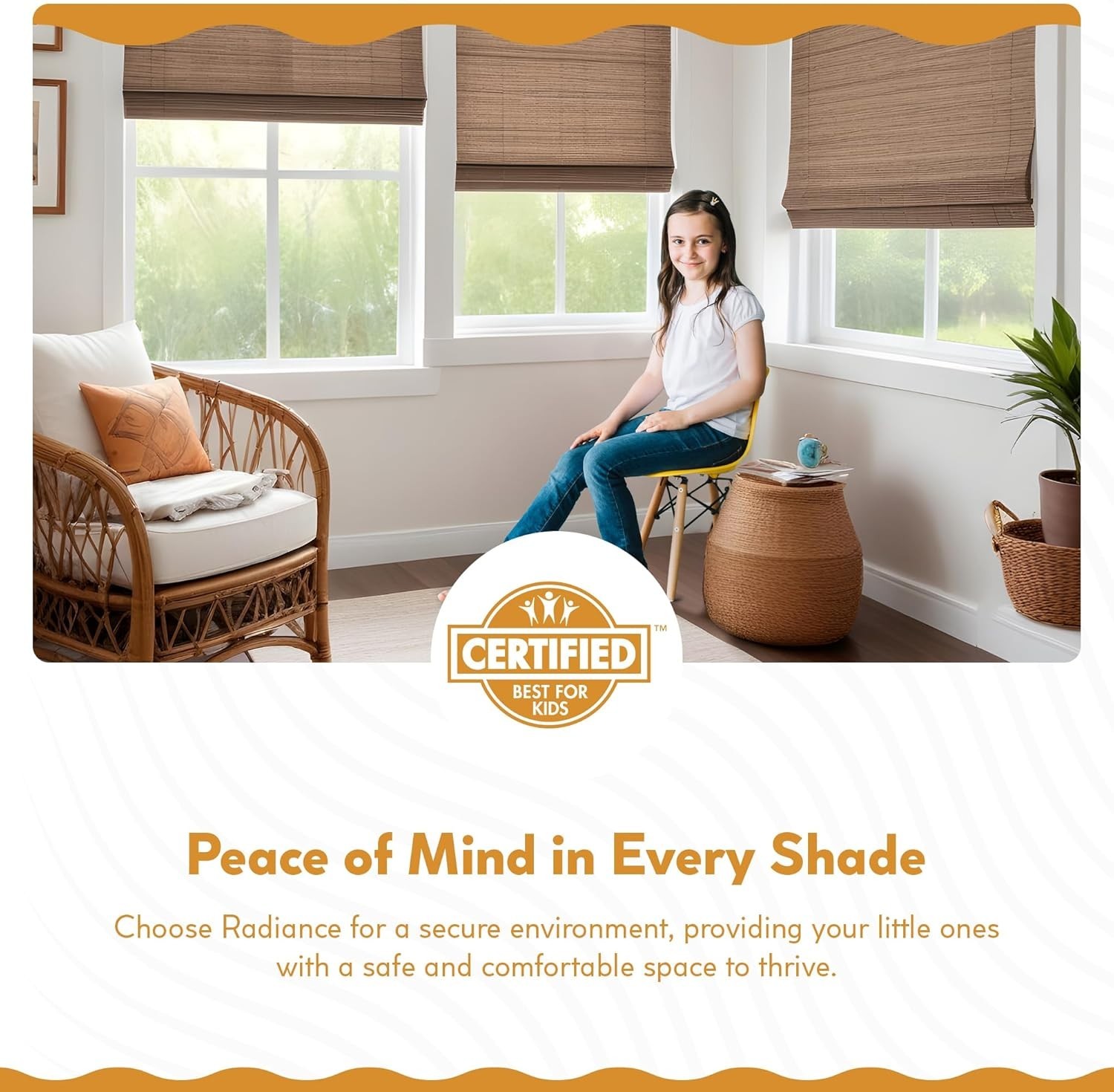 Transform Your Space with 35″ W x 64″ L Cordless Driftwood Bamboo Roman Shades