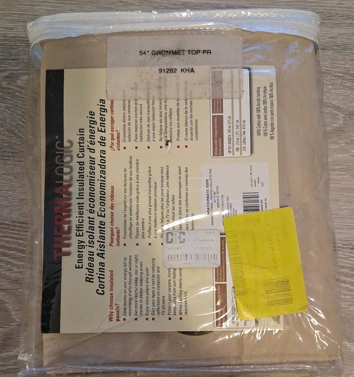ThermaLogic Energy Efficient Grommet Panel 80″ x 54″ (KHAKI) & FAST FREE SHIP!