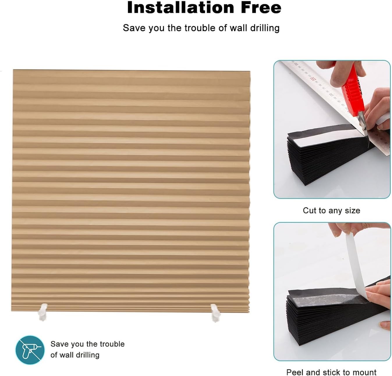 6 Pack Pleated Paper Blinds Adhesive Paper Shades No Tools No Drill
