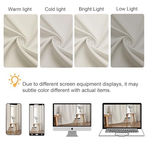 Short Curtains 30 Inch Length, Light Filtering 30″W x 30″L (Pack of 2) Natural