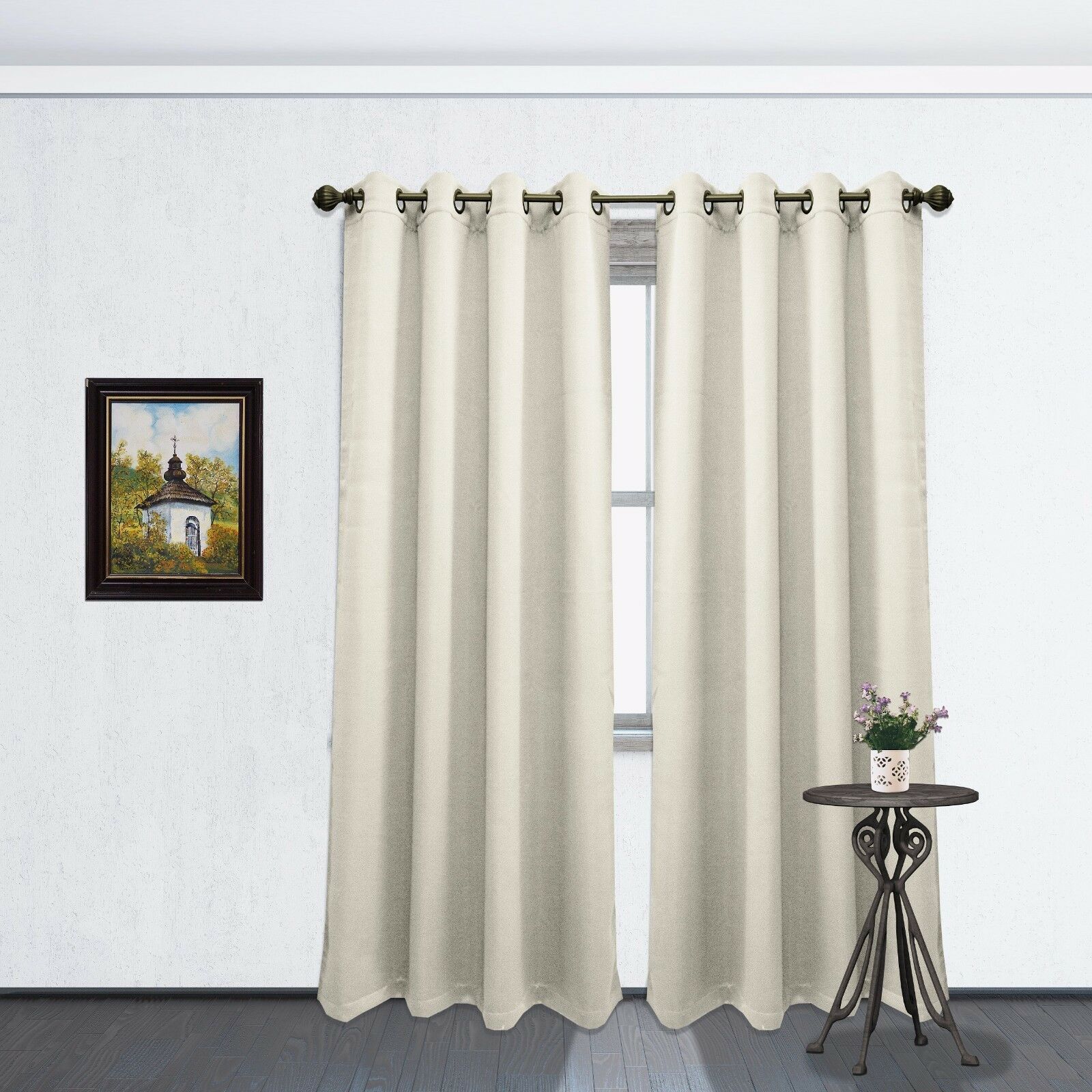 Linen Store 2pc Blackout Room Darkening Window Curtain Panels, 54″x84″ Each