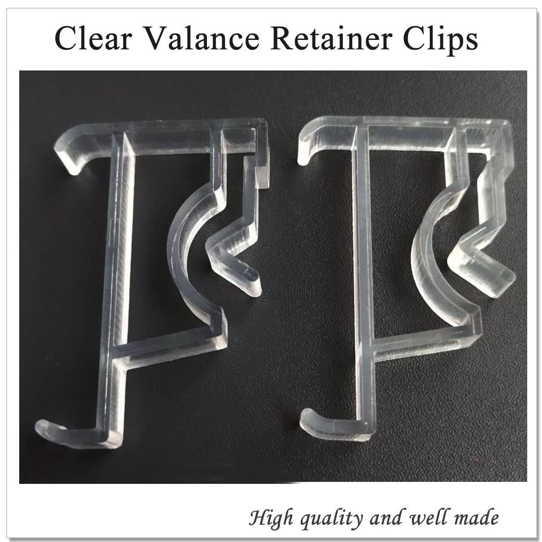 20 Pieces 2 Inch Clear Plastic Blind Clips for Horizontal Blinds Valance