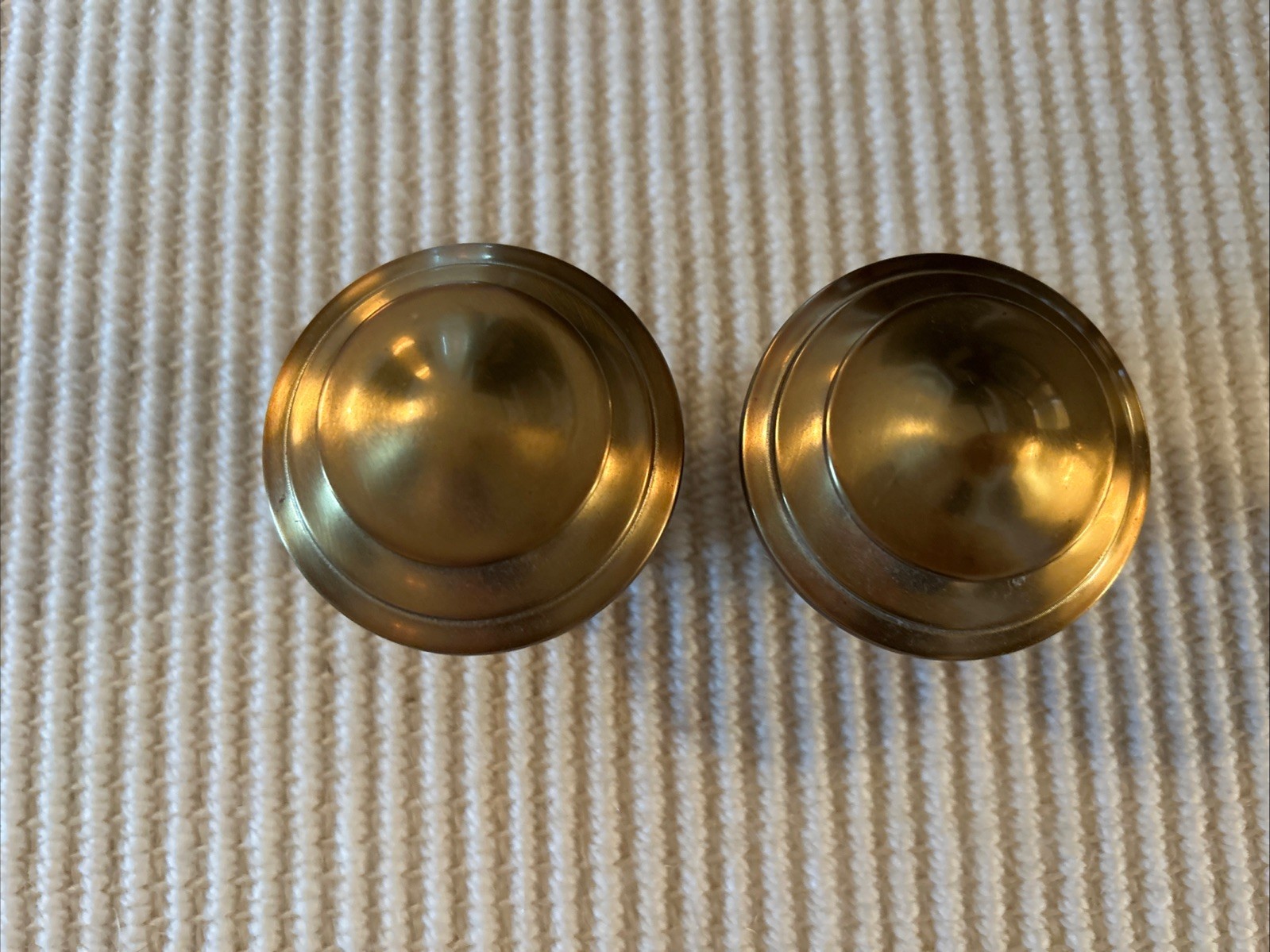 RESTORATION HARDWARE Dakota Knob Finial Set ~ Antiqued Brass ~Medium