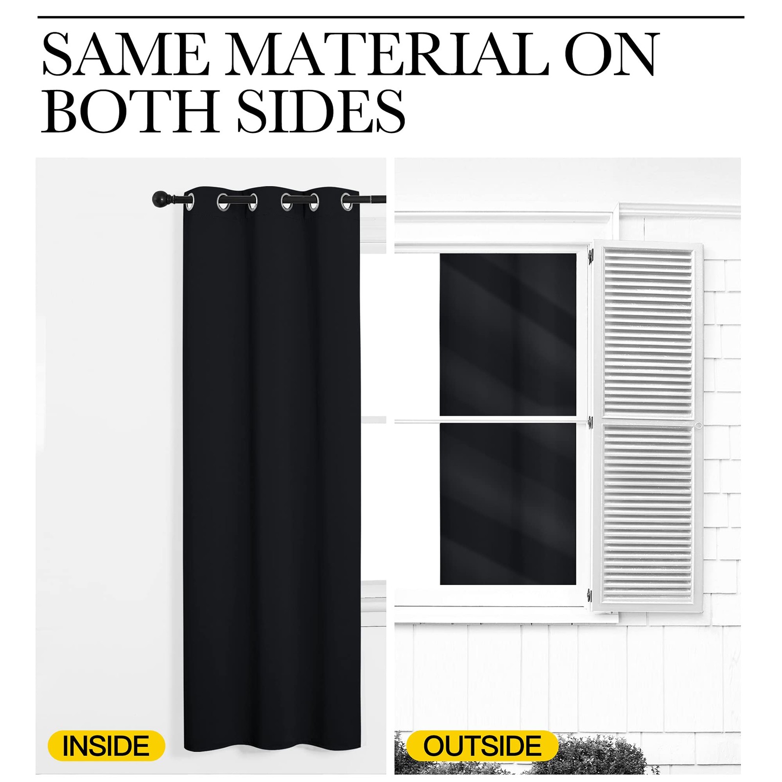 NICETOWN Halloween Pitch Black Solid Thermal 42″W x 63″L (Pack of 2),