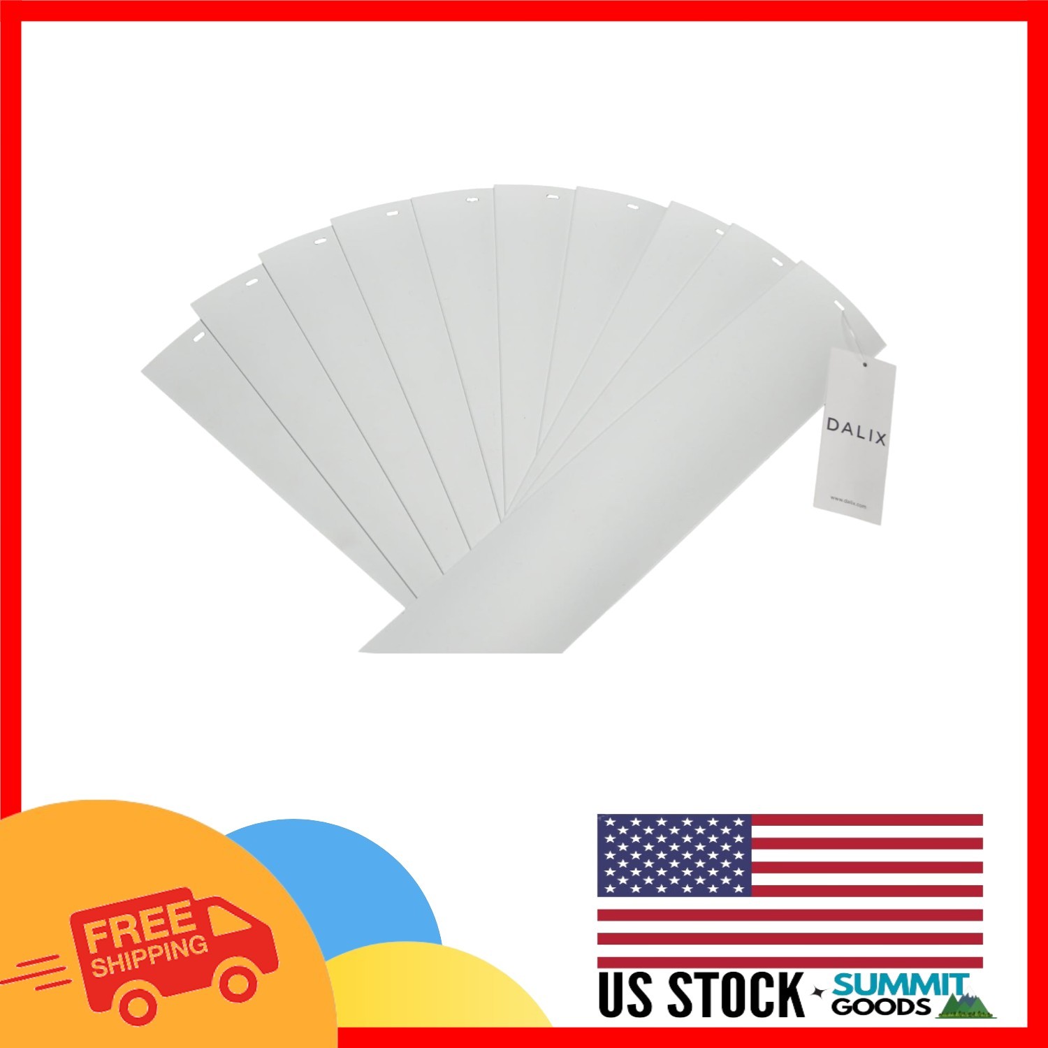 10-Pack Curved Smooth Vinyl Vertical Blind Replacement Slats for Large Windows