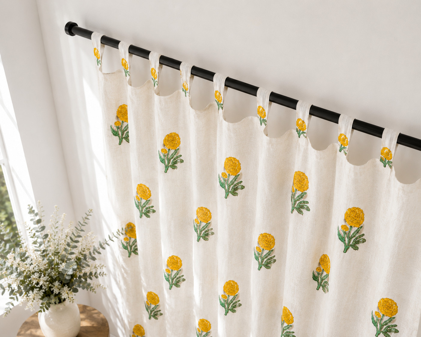 2 Panel Boho Indian Block Print Curtains for Bedroom – Door Window Panel Drapes
