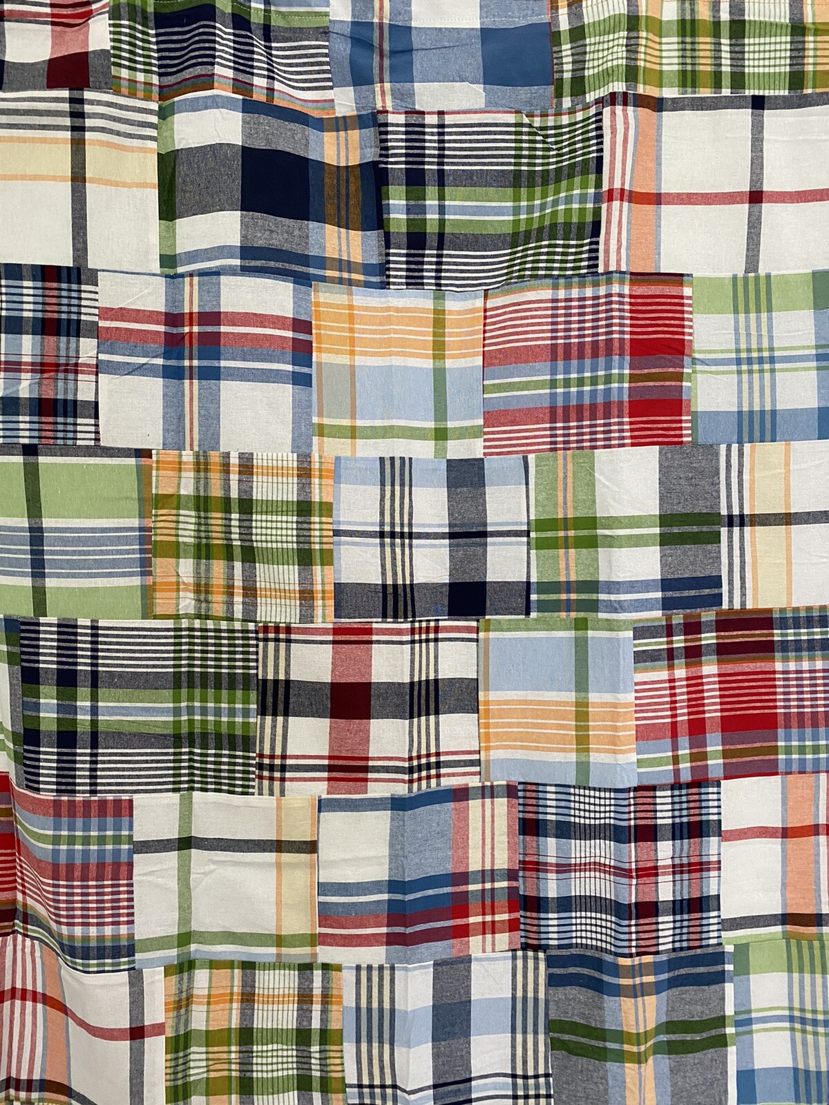 5 PAIRS POTTERY BARN KIDS MADRAS PLAID PATCHWORK COTTON BLACKOUT CURTAINS 44×63