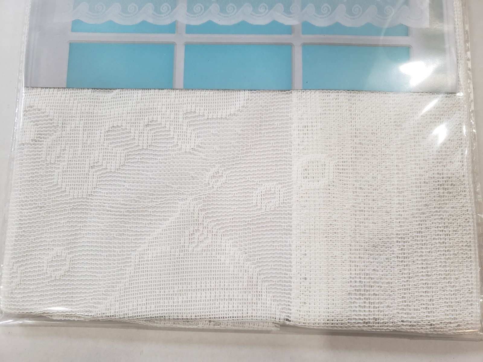 2 Vintage Seascape Coastal White Lace Window Valances by Nantucket New 40×14″
