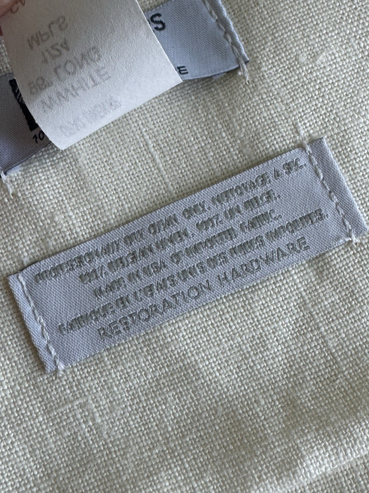 Restoration Hardware RH Belgian Opaque Linen Drapery 96″ Color White NEW