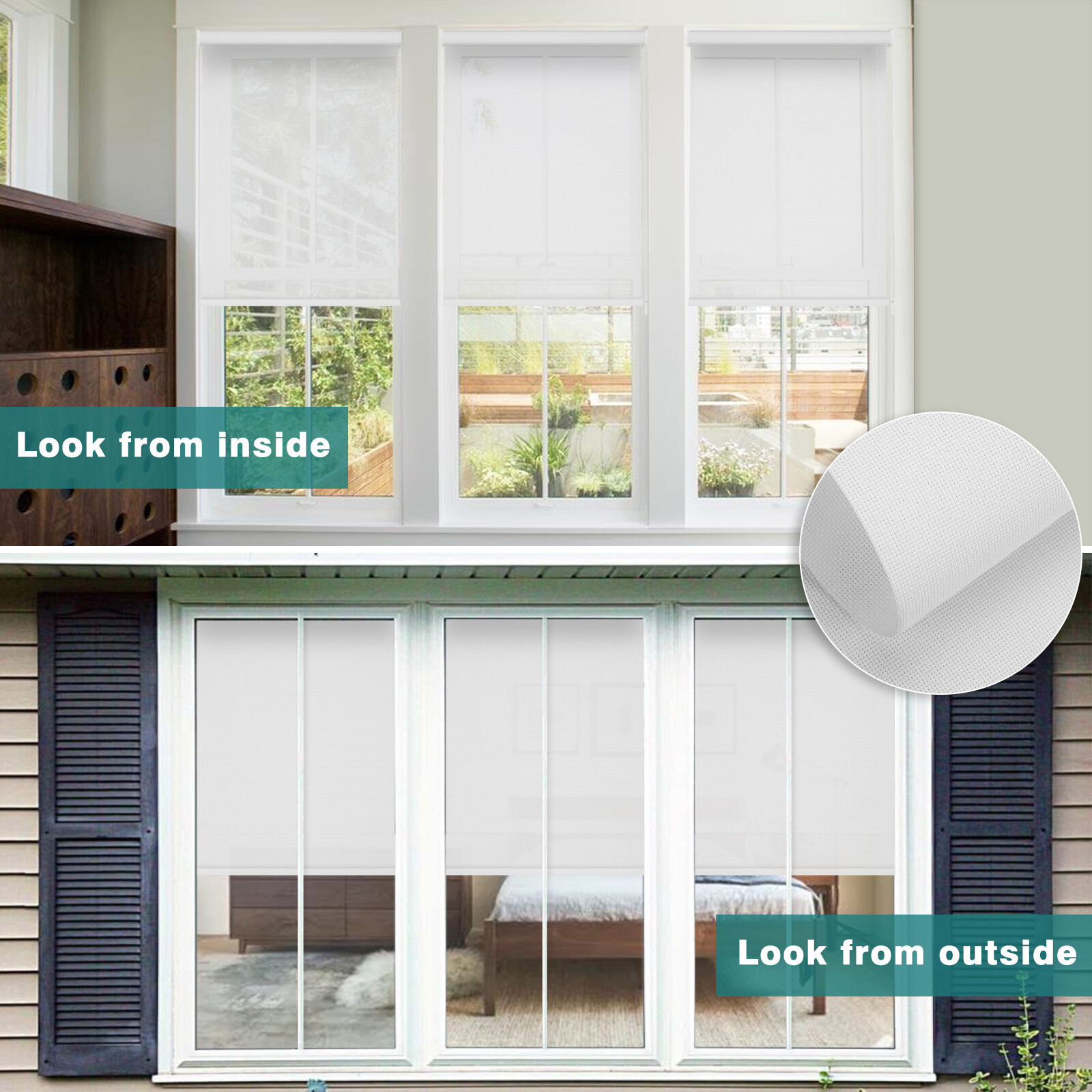 Changshade CUSTOM Made Corded Light Filtering Window Blinds Roller Shades
