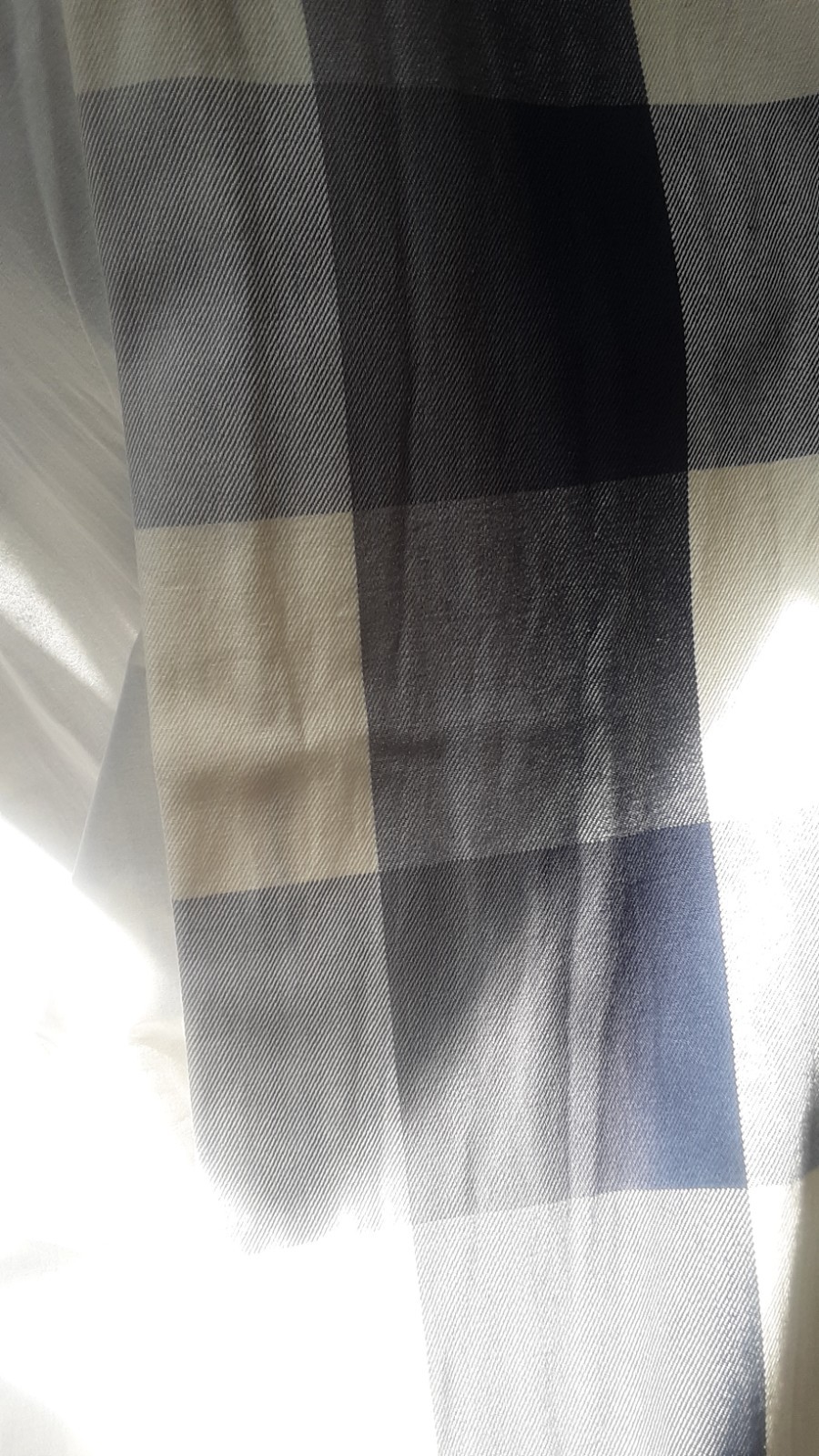 2 Pottery Barn Bryce Buffalo Check NAVY 50W x 96L Lined Drapes. FLAW