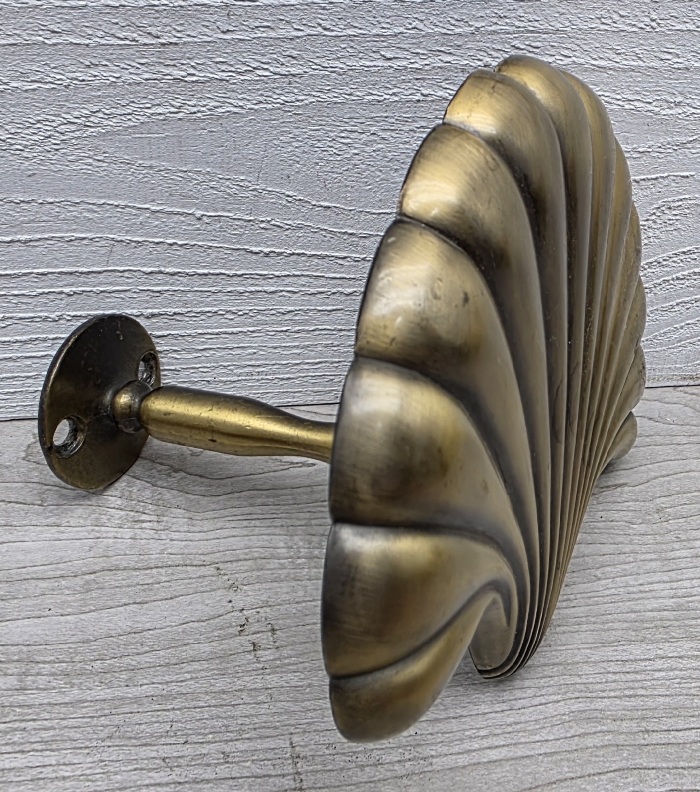 Vintage Brass Shell Curtain Tieback Hook Regency Beach Drape Tie Back