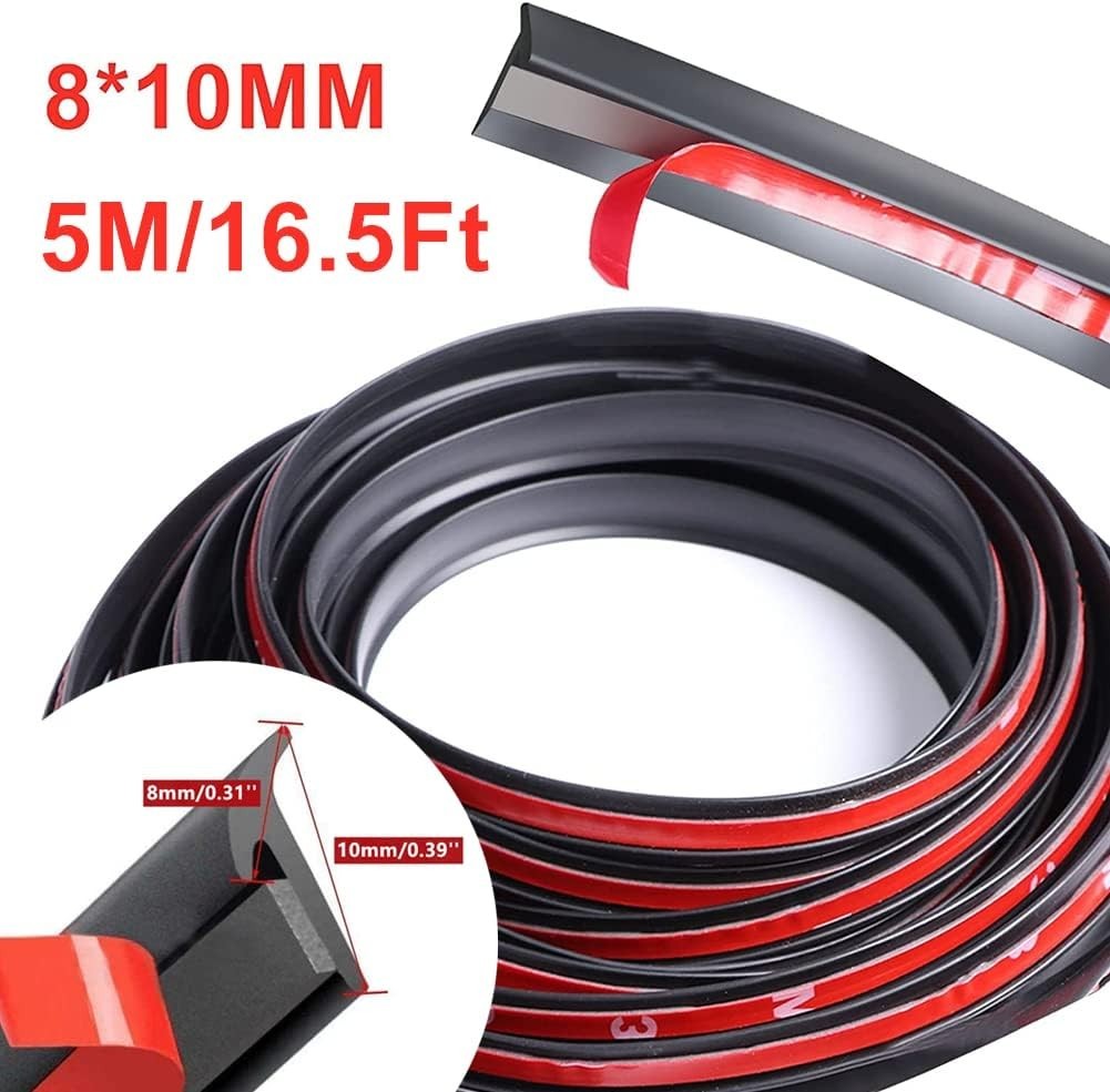 5M/16.5Ft Universal Self Adhesive Auto Rubber Weather Draft Seal Strip, Car W…