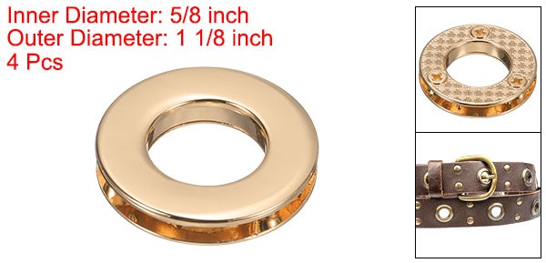 4Set Zinc Alloy Curtain Screw Grommets 5/8″(15.7 Mm) Light Gold