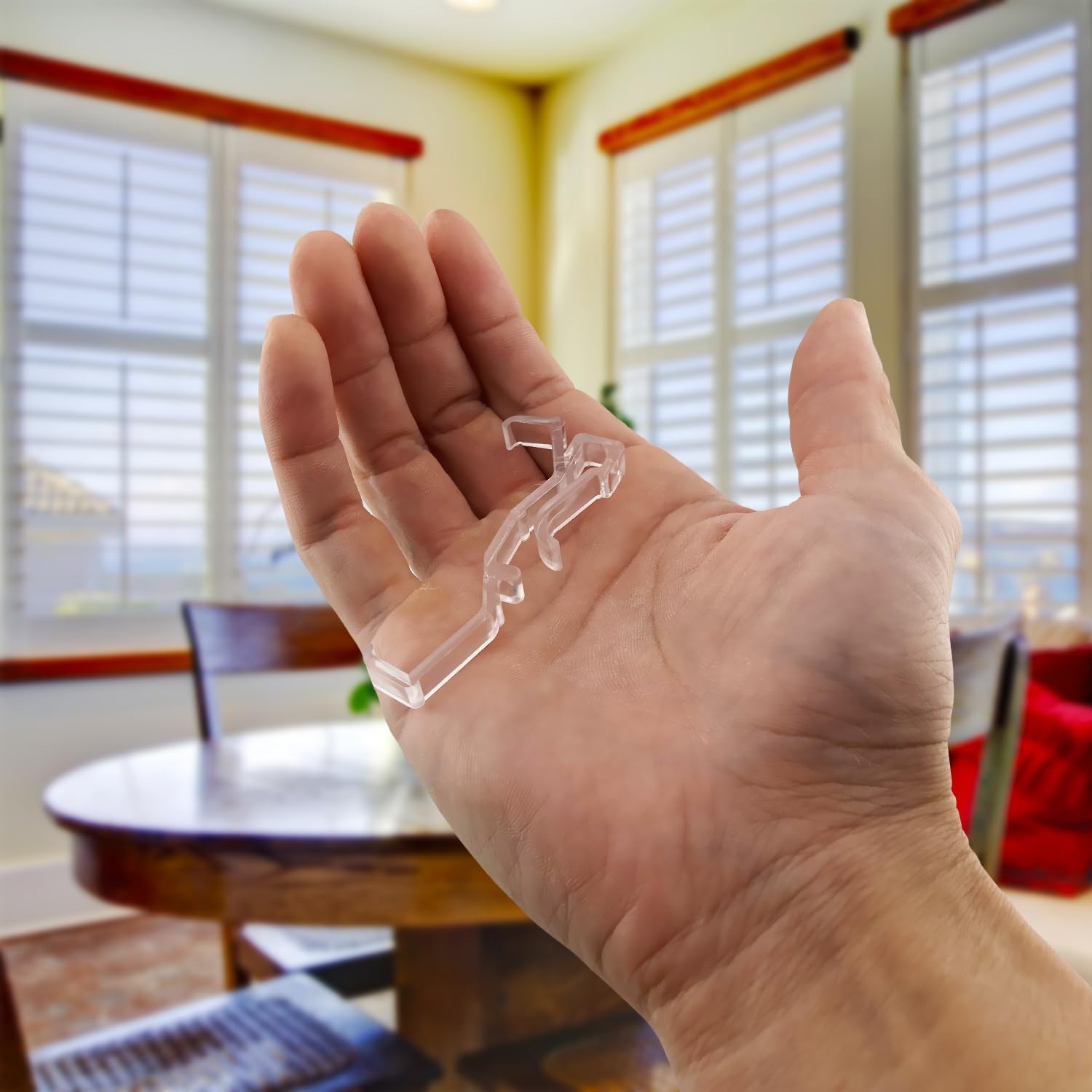 2.5 Inch Clear Window Blind Valance Clips, 10 Pack