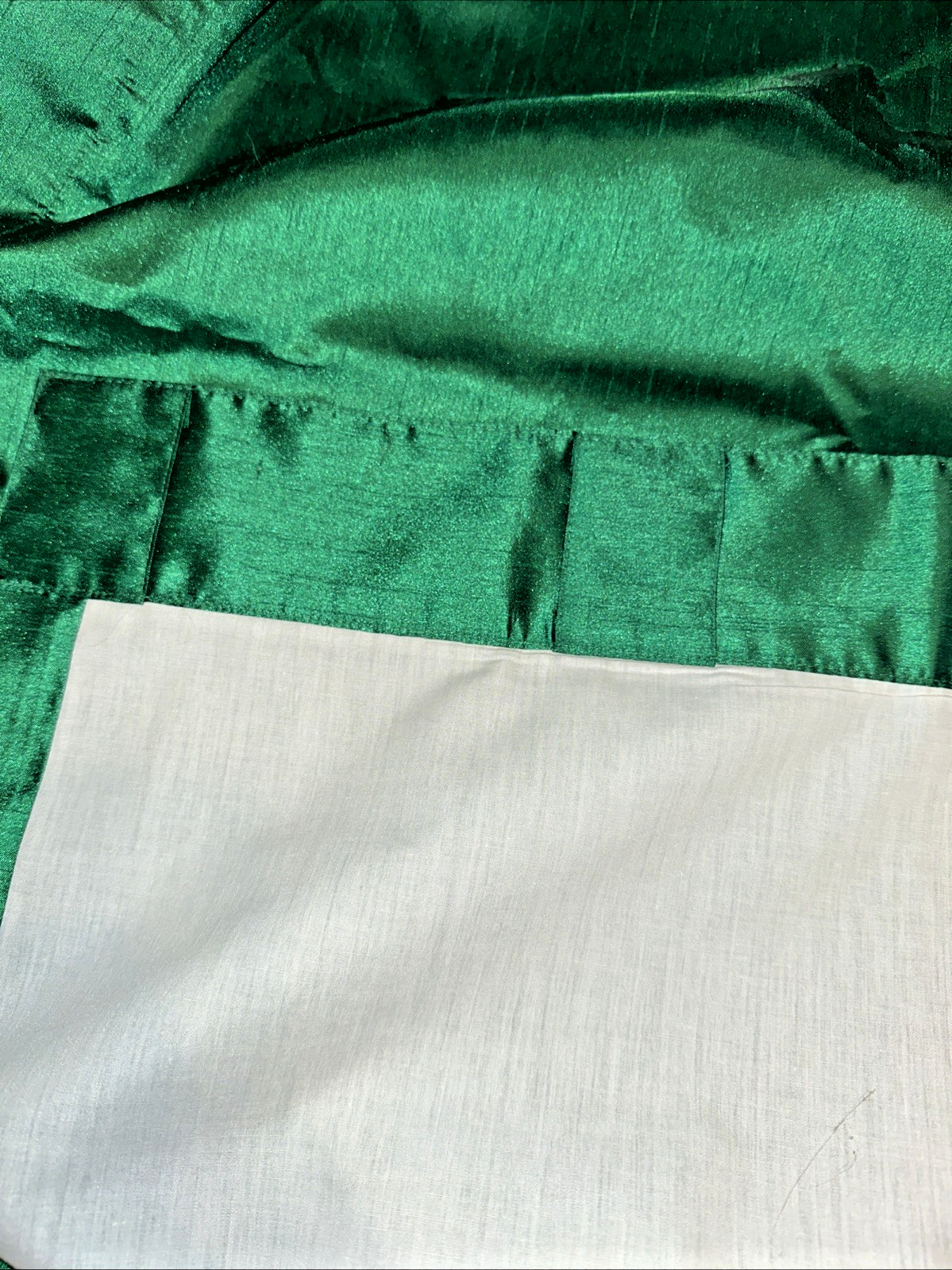 Two Panels Deep Green Lined Drapes 60″L X 50″ W each NWOT