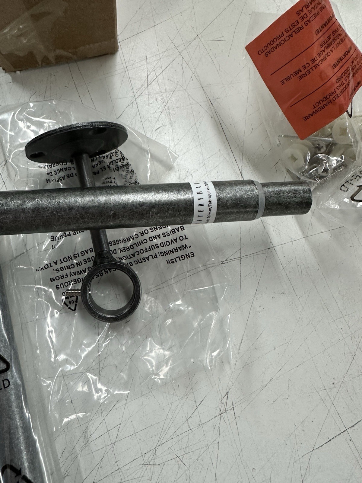 Pottery Barn Cast Iron Pewter Drapery Rod 48-88″ .75 Wall Bracket NO FINIAL