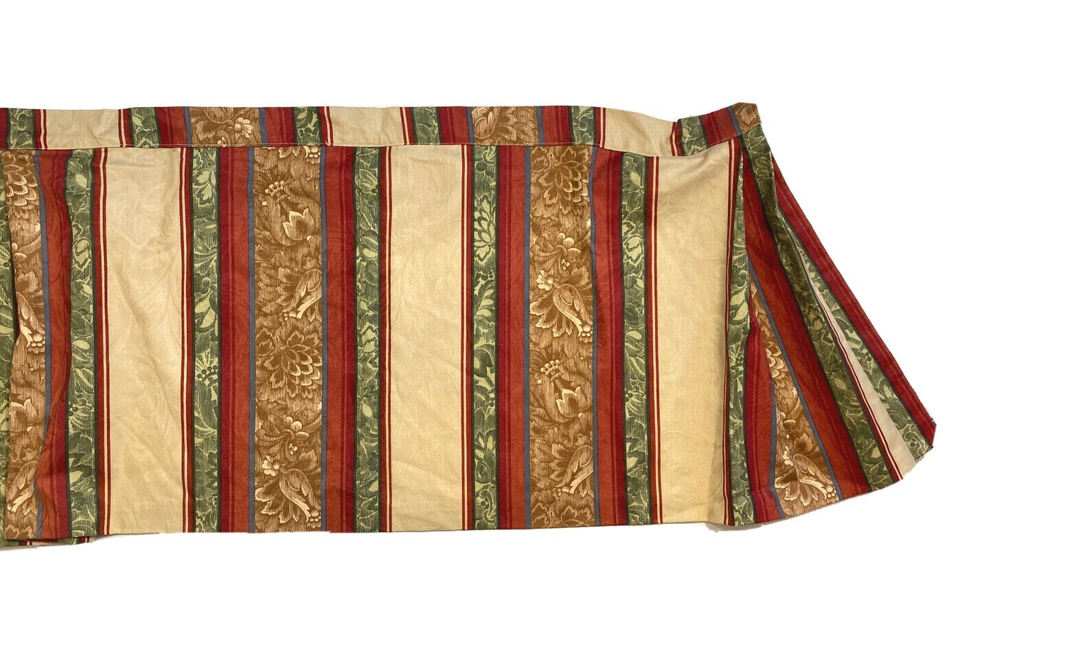 3 Custom Made Luxury Valances Window Treatments Curtains Red Green Stripe Design