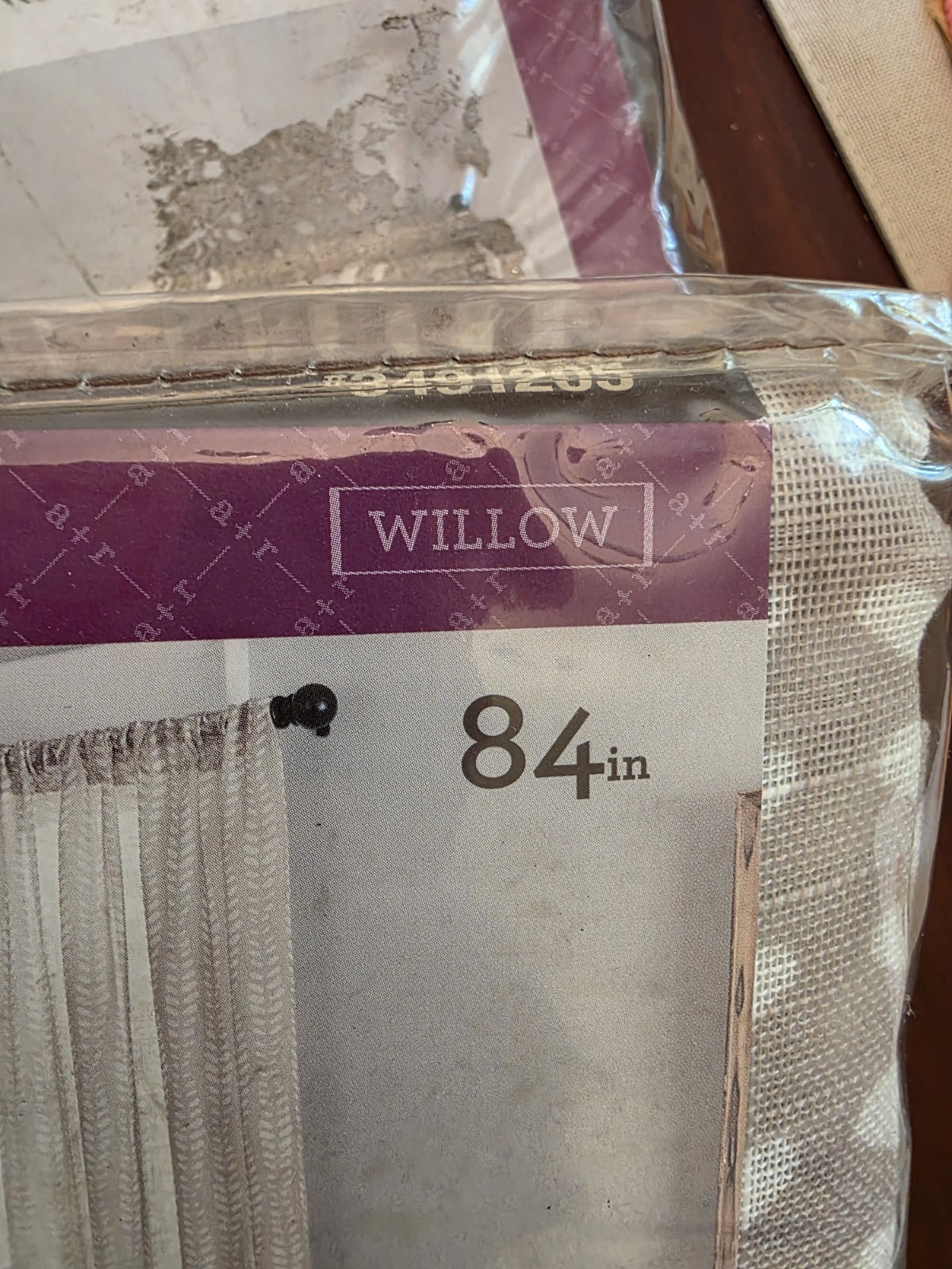 New Allen Roth Willow Curtain Panels 50×84 Botanical Earthy Taupe Minimalist