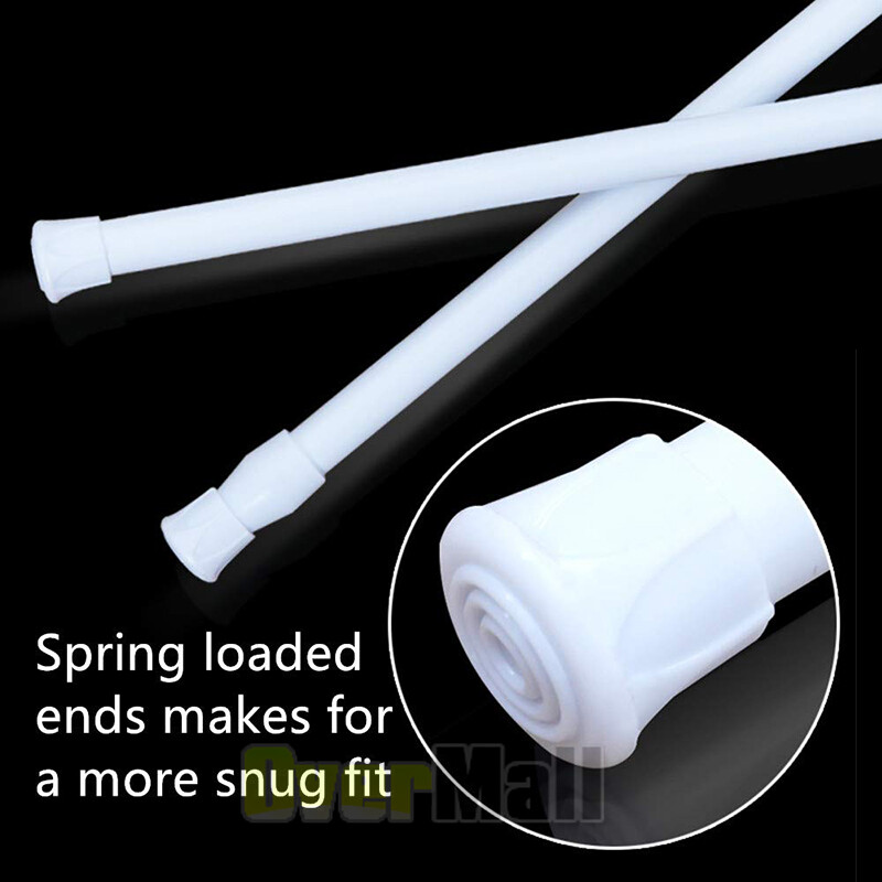 4x Extendable Shower Curtain Rod/Pole Telescopic Spring Tension Rod Clothes Rail