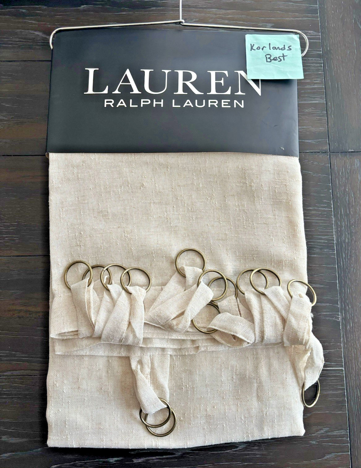 Ralph Lauren 2 Pc Window Curtains Panels 52×108 Beige Top Rings New