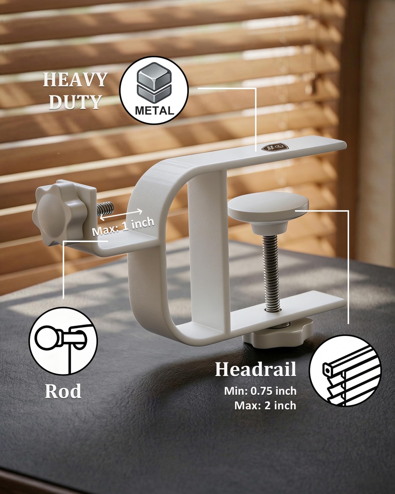 No Drill Curtain Rod Brackets for Inside & Outside Mount, [Patented] Adjustab…